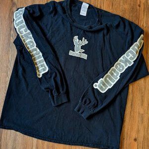 Buckedup Long Sleeve Black with Gray Diamond Plate logo, Men's size 2XL